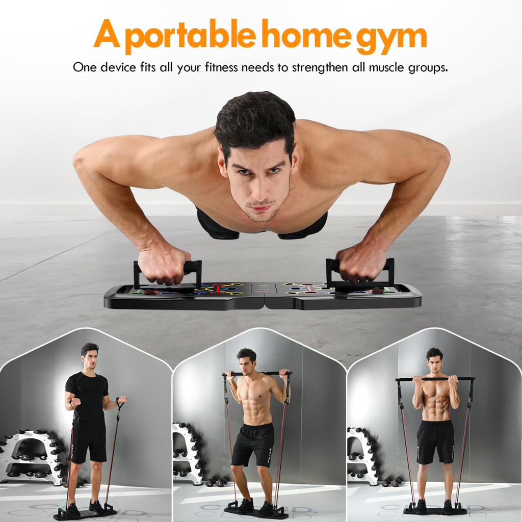 Push Up Board, Home Gym, Portable Exercise Equipment, Pilates Bar And 20