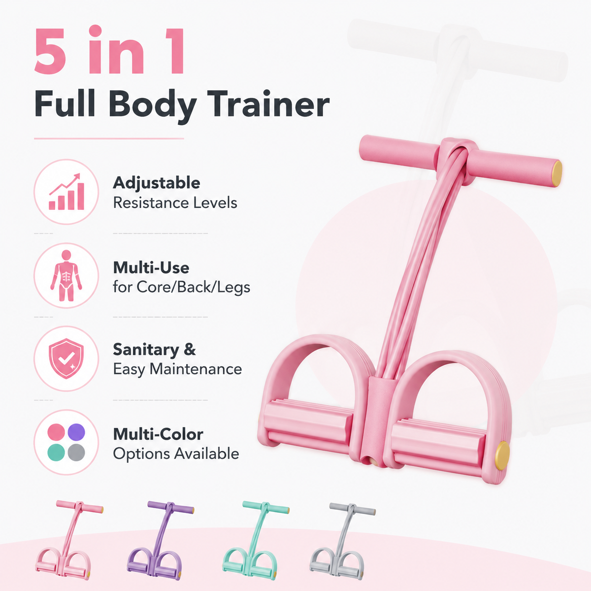 6-Tube Pedal Puller Resistance Rope, Foot Band, Yoga Elastic Exercise Bands