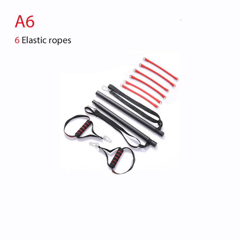 Body Workout Trainer Bar With Resistance Bands Rubber Buckles