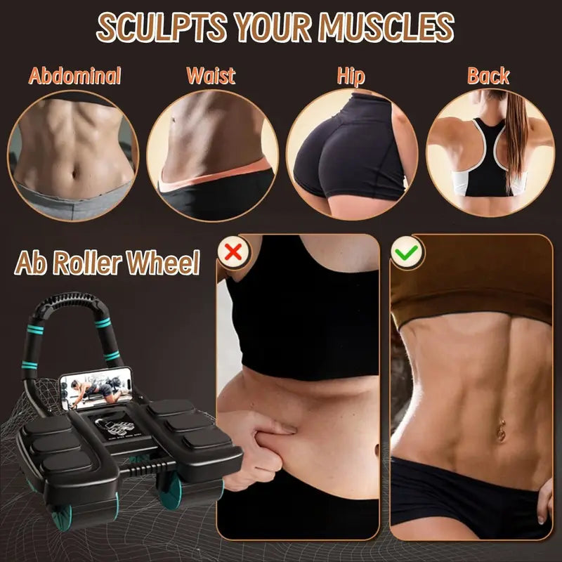 Automatic Rebound Abdominal Wheel Roller - 4 Design Abs With Elbow