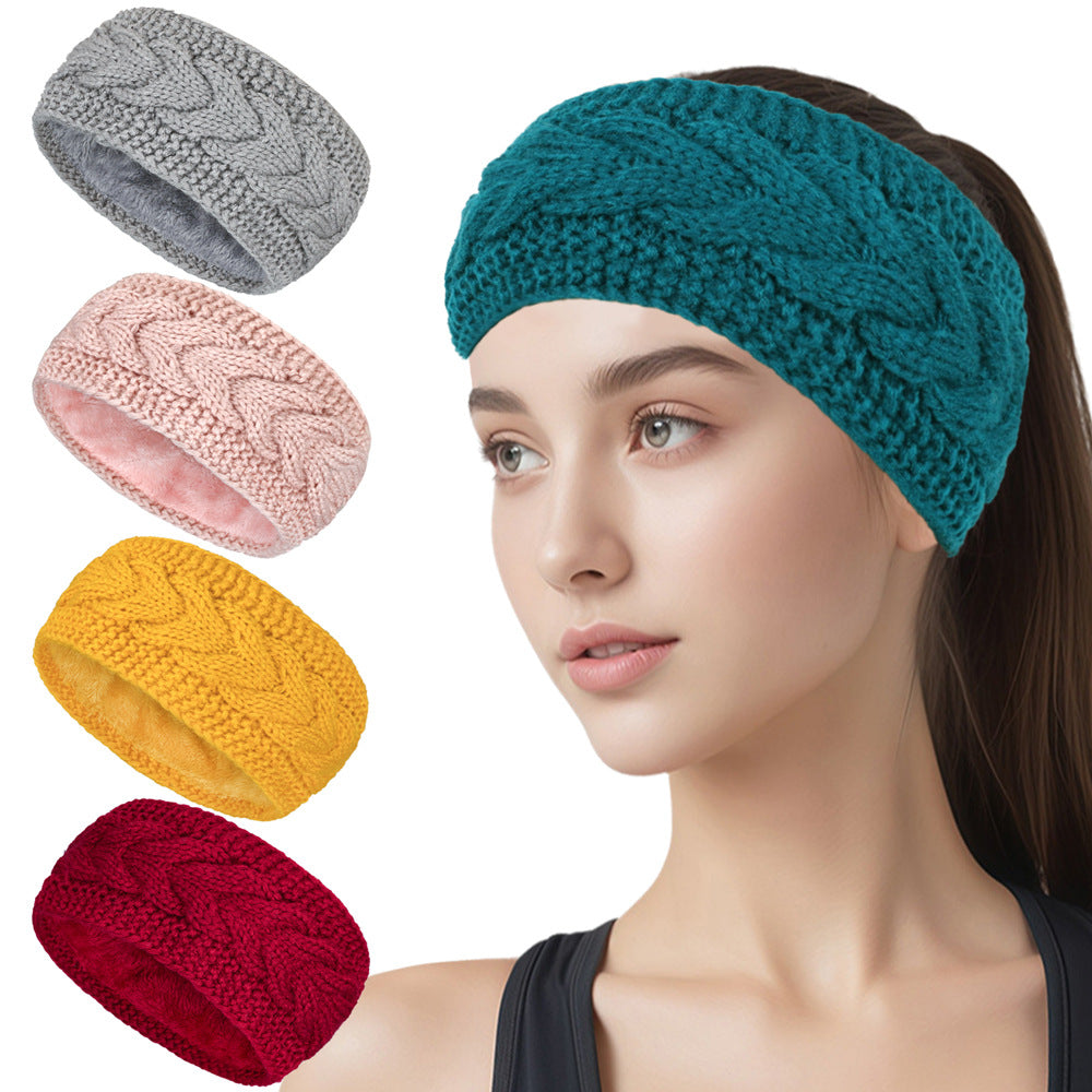 Fleece-lined Twist Knitted Sports Headband