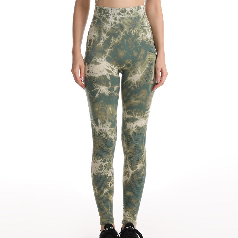 Tie Dye Leggings Women Fitness Yoga Pants Seamless Push Up Workout Tights Gym