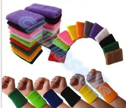 1pcs Sports Sweatband Cotton 15*8cm Terry Cloth Wrist Sweat Bands Tennis Fitness Basketball Wristband Wrist Support Protection