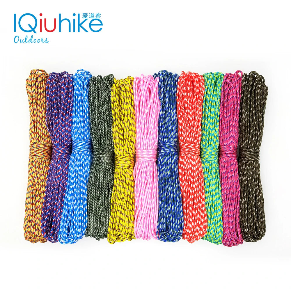 100 Farben Paracord 31 Meter 100FT, 50FT, 25FT Durchmesser 2mm Einstrang-Kernseil für Überlebens-Fallschirmschnur, Lanyard, Camping, Kletterseil