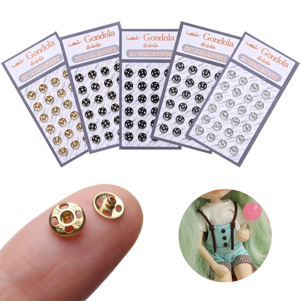 10/24Pcs Mini Button Buckle for 1/6 Doll DIY Doll Clothes Metal Buckle Invisible Snap Handmade Doll Clothes Sewing Accessories