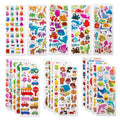 3D Stickers for Kids Toddlers 20/8 Different Sheets 3D Puffy Bulk Stickers Cartoon Education Classic Toys Kids Boys Girls Gifts