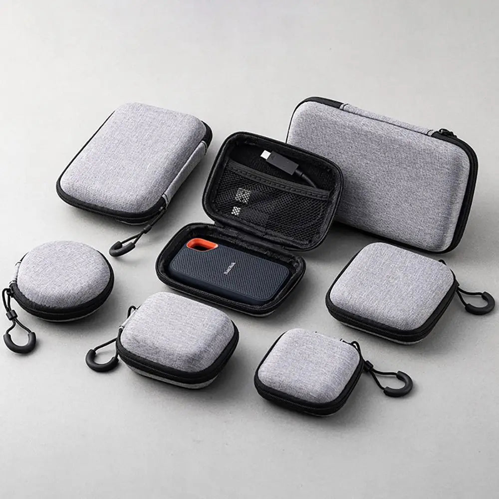 1Pcs Mini EVA Storage Bag Pouch Carrying Case Zipper Earphone Case For Airpod Headphone/Phone/Charging Cable Digital Accessories