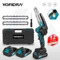 YOFIDRA 6 Zoll Elektrische Kettensäge Akku-Öler Garten Holz Schneiden Protokollierung Astsäge Elektrowerkzeug Für Makita 21 V Batterie Pin