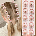10 Stück elastische Haarbänder für Mädchen mit Strass- und Blumendekorationen, hohe Elastizität, langlebige Haargummis für draußen und Zöpfe