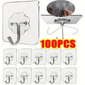 1-100PcsTransparent Selbstklebende wand haken Mehrzweck Wand Haken Schlüssel Halter Handtuch Halter Für Küche Bad Zubehör