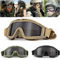 Airsoft Tactical Goggles 3 Lens Windproof Dustproof Shooting Motocross Motorcycle Mountaineering CS Safe Protection