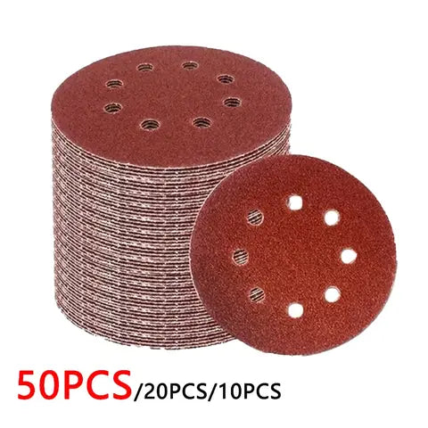 8 Hole 125mm Sandpaper Woodworking Metal Sanding Disc Sanding Polishing Tool Grit 40/1000/2000 Sanding Discs