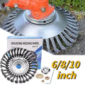 6/8/10 Inch Weed Brush Cutter Head Lawn Mower Universal Grass Trimmer Head Steel Wire Wheel Brush Disc Garden Trimmer Heads