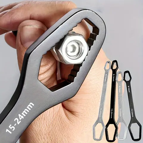 Universal Double-Ended Self-Tightening Wrench – 3–17 mm Adjustable Ratchet Tool