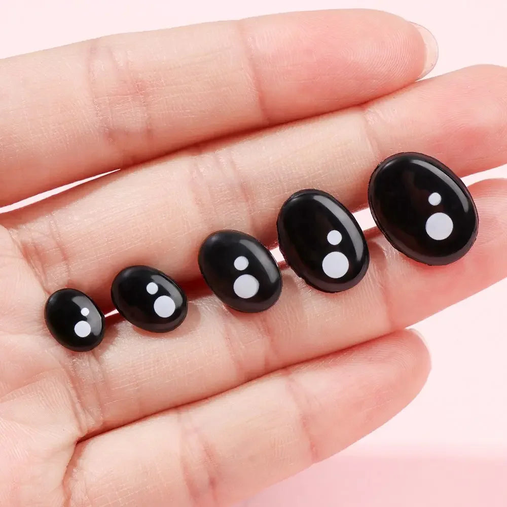 20/40Pcs 7-12mm Kunststoff Oval Sicherheit Augen Schwarz Plüsch Puppe Zubehör Puppe Handwerk Für Weiß bär Puppe Tier Kinder DIY Spielzeug