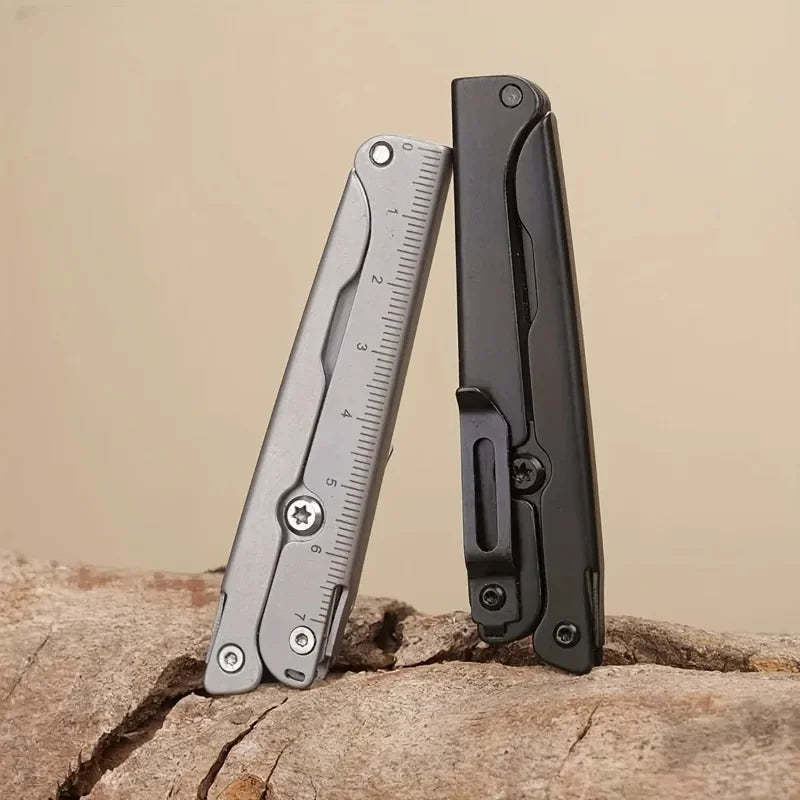 Portable Multifunctional Folding Scissors, Stainless Steel Outdoor Survival Tool for Camping, Fishing, Hunting