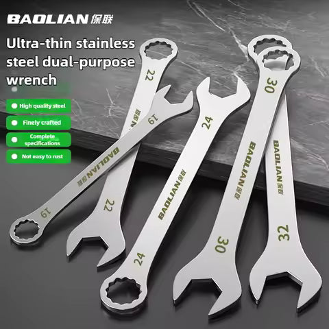 3 mm Ultra-Thin Double-Ended Wrench – 4–27 mm Multi-Size Tool