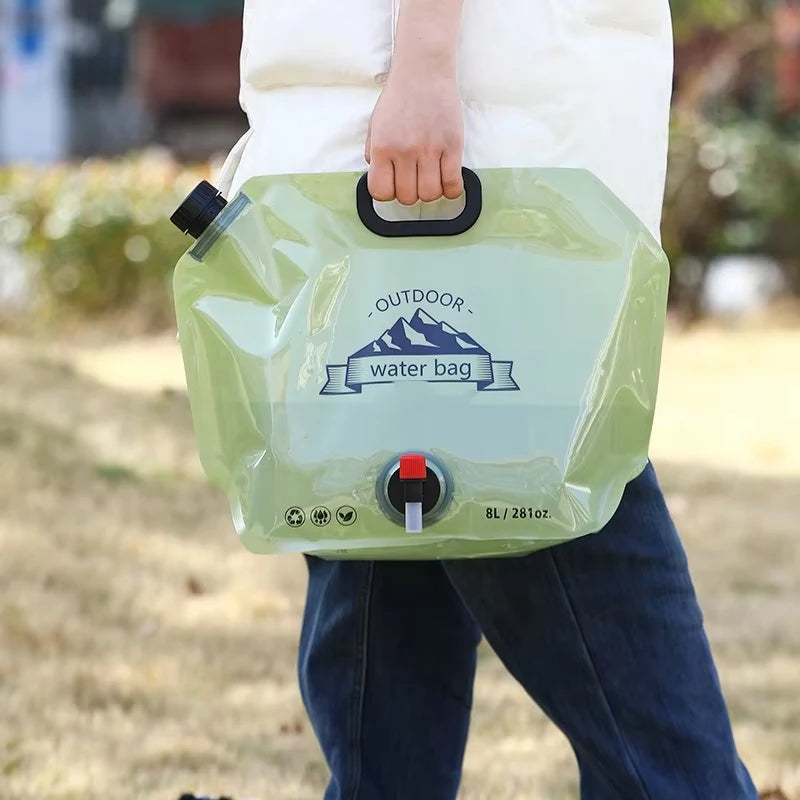 Portable Water Storage Bag Foldable Outdoor Sports Camping Large Capacity Mountaineering Faucet Plastic Water Bag