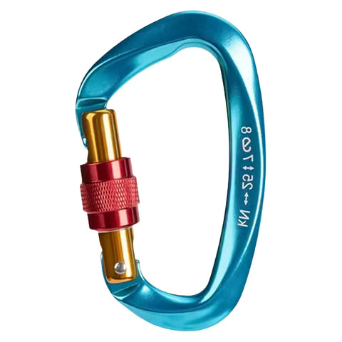 Outdoor Professional Climbing Accessories Aluminum Carabiner 25kN Locking D-Shape Safety Buckle for Keys, Tools, Equipment