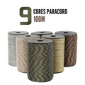 100M/50M 550 Military Standard 9 Core Paracord Rope 4mm Outdoor Parachute Cord Survival Rope Tent Lanyard Strap