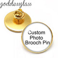 Personalize Custom Photo Logo Pattern Silver Plated Gold Plated Brooch for Family Anniversary Necklace 20mm/25mm/30mm Lapel Pins