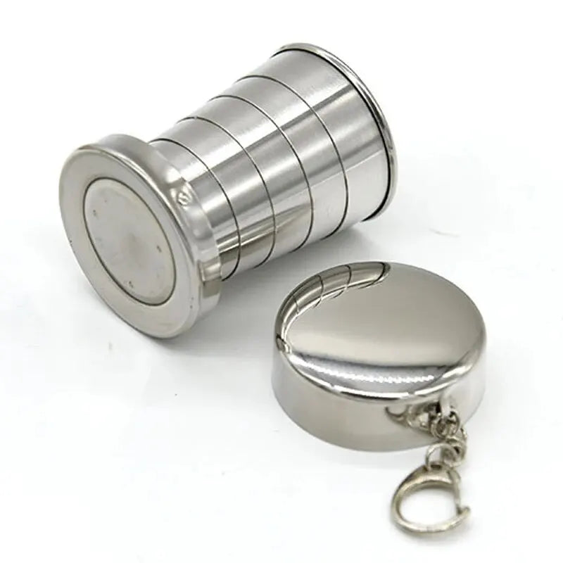 Outdoor Tragbare Outdoor Camping Tragbare Metall Edelstahl Teleskop Tassen Klapp Tassen Getränke Tassen