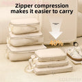 4 Piece Set Travel Compression Packing Cubes Portable Suitcase Organizer Waterproof Luggage Storage Bags Drawer Bags