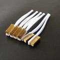 1/3/5pcs Mini Copper Plated Brass Wire Brush Set for Paint and Rust Removal, Industrial Metal Polishing and Burr Removal Tools