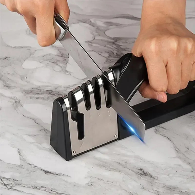 Kitchen 4-Segment Knife Sharpener Multifunctional Portable Non-slip Base Knife Sharpener Household Kitchen Gadgets Accessories