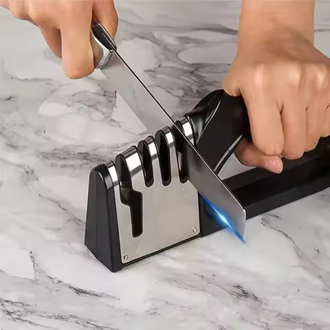 Kitchen 4-Segment Knife Sharpener Multifunctional Portable Non-slip Base Knife Sharpener Household Kitchen Gadgets Accessories