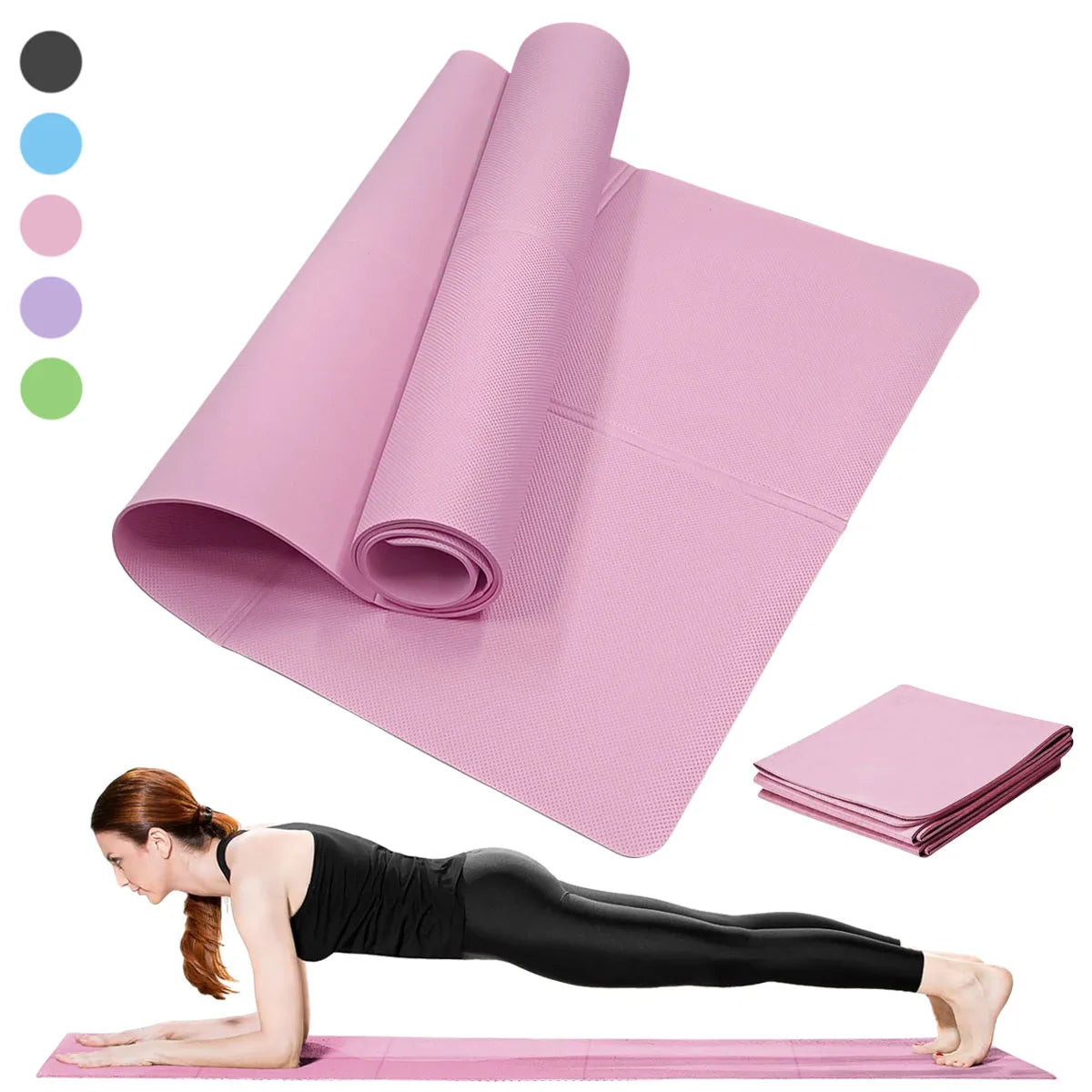 Yoga Mat Pilates Fitness Mat 3/4/6mm Thick Non-Slip Yoga Cushion Travel Fitness Exercise Mat for Women Home Gym Floor Training