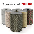 100/50m 550 Military Standard 9 Core Paracord Rope 4mm Outdoor Parachute Cord Survival Umbrella Tent Lanyard Strap Clothesline