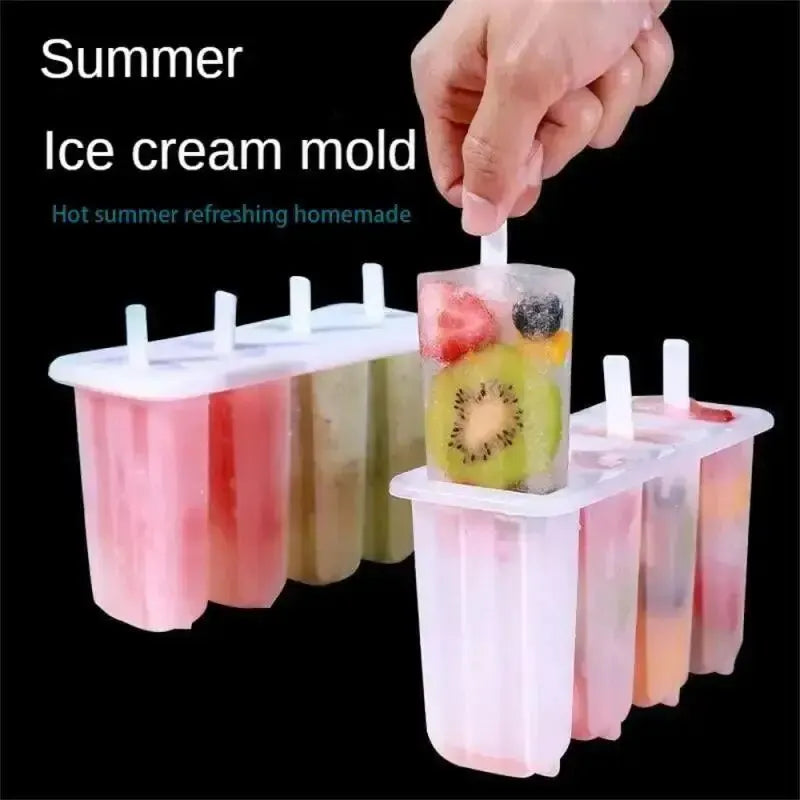 4-link old popsicle mold with lid, homemade homemade mung bean popsicles, homemade ice cream mold for frozen ice cream