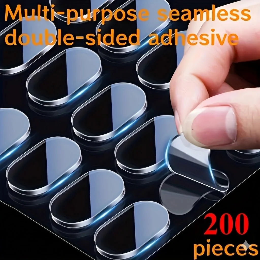 YITAPE 200 Pcs Clear Double Sided Tape Waterproof Seamless Adhesive Pads for Poster Photo Frame Car Home Office Decoration