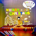 LED Light Acrylic Message Board, Erasable Light Board with 7 Color Pens, DIY Children's Board for Birthday Christmas Children's Gift