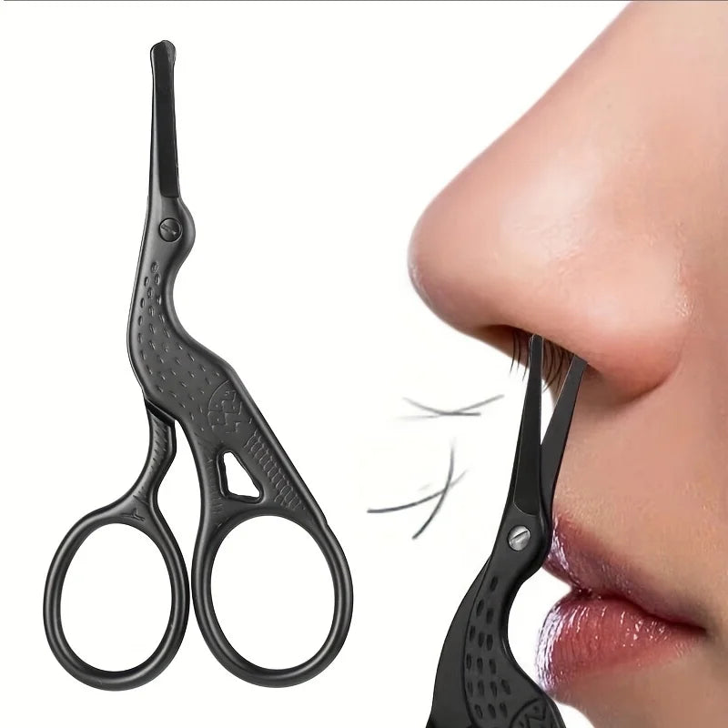 Round Head Stainless Steel Nose Hair Scissors Stork Type BeautyScissor For Eyebrows Nose Hair Beard Ear Hair Eyebrow Scissors