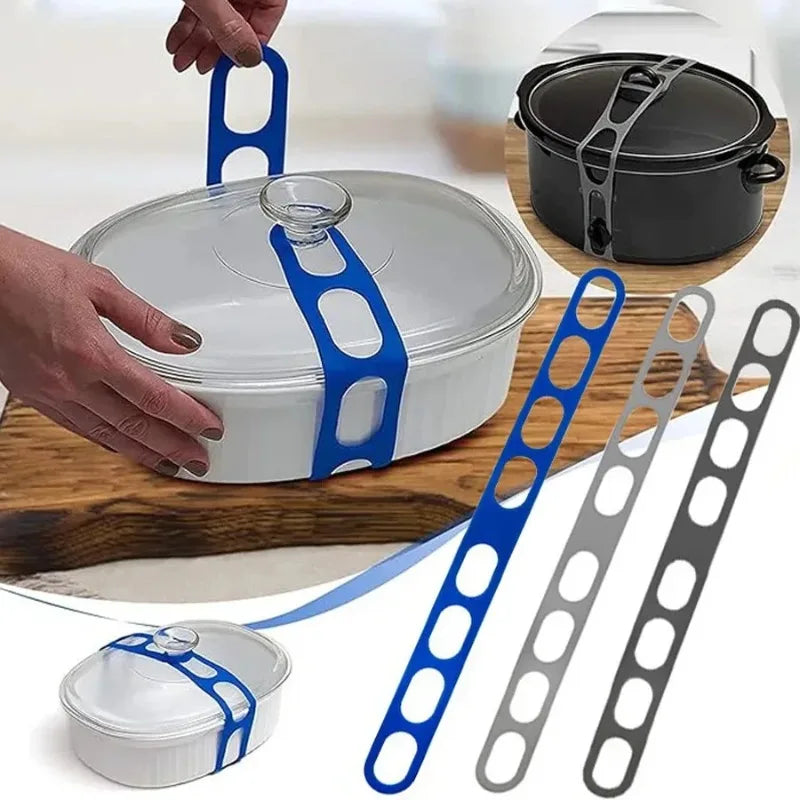 Silicone Lid Strap Reusable Universal Lid Fixing Belt Elastic Band Outdoor Camping Camping Cookware Camping Equipment