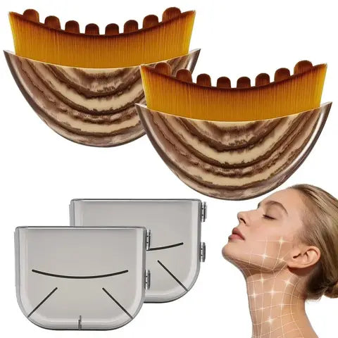 Facial Lymphatic Drainage Massager Ergonomic Contour Brush Jawline Chin Shaping Drainage Massager Facial Relaxation Skin Care Tool