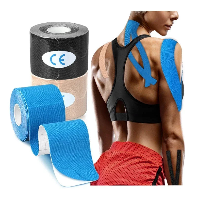 5-10cm Sports Kinesio Tape Muscle Kinesiology Elastic Knee Pain Relief Strain Plaster Athletic Recovery Sticker Fitness Bandages