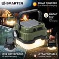 Solar powered camping lantern with extremely long battery life for outdoor tent emergency lighting home use