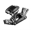 16 piece socket wrench set, non-slip rotating head. Robust stainless steel for home and car repairs. Simple & Universal Tool