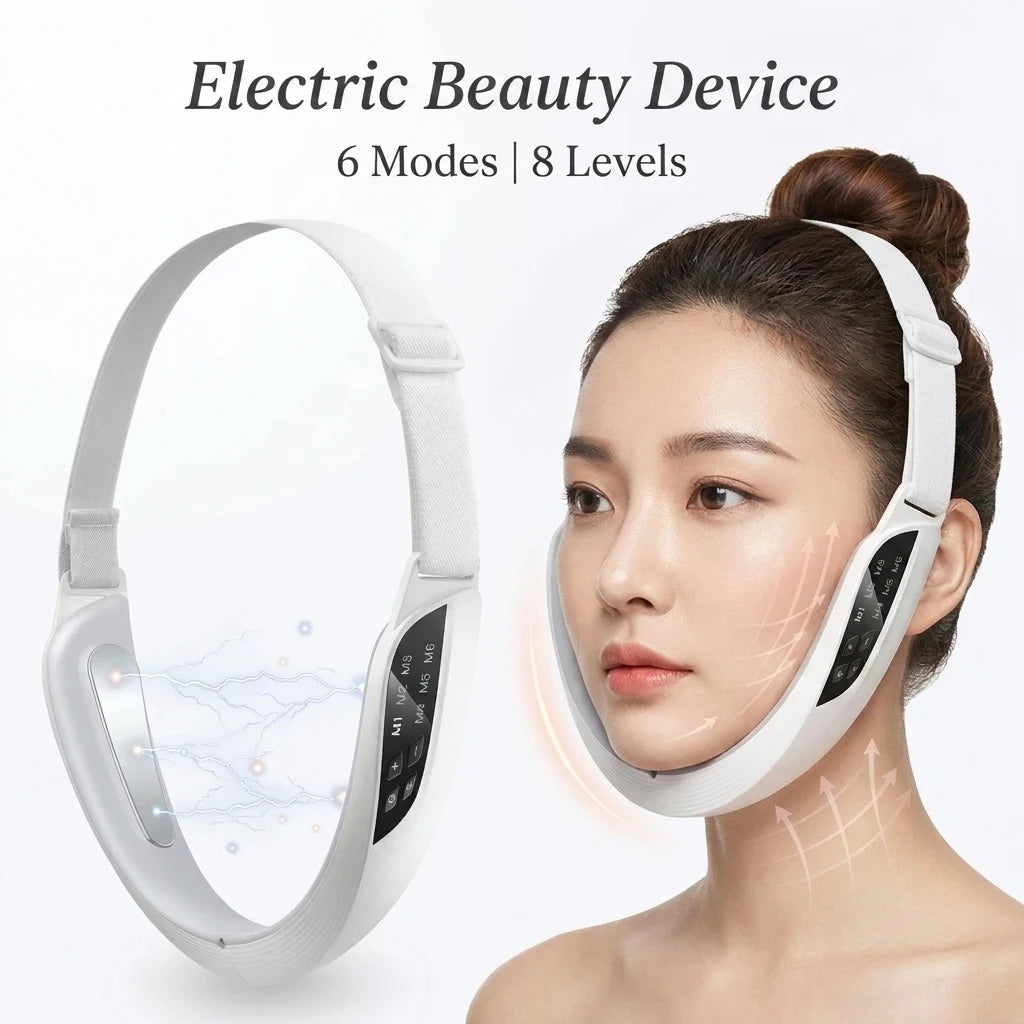 Electric V Face Lifting Beauty Device 6 Modes 8 Levels Face Firming Massager Double Chin Remover Skin Care Tool