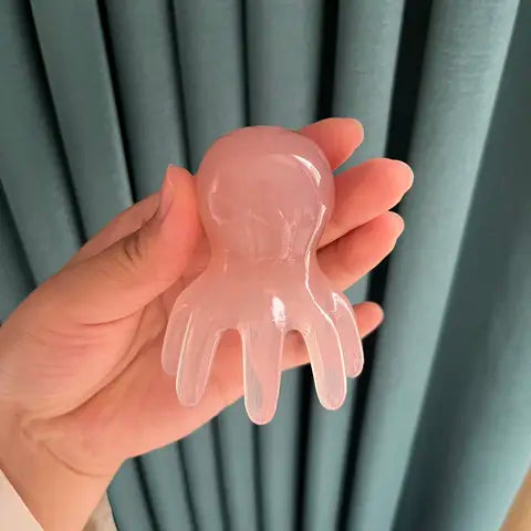 Cute Octopus Scalp Massage Comb (Resin)｜Korean Hair Care, Stress Relief, Anti-Hair Loss, Portable Head Massager for Home & Travel