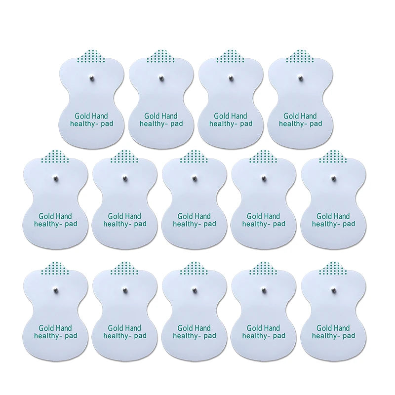 Self-adhesive TENS pulse electrode pads for digital acupuncture, body physiotherapy and massage devices