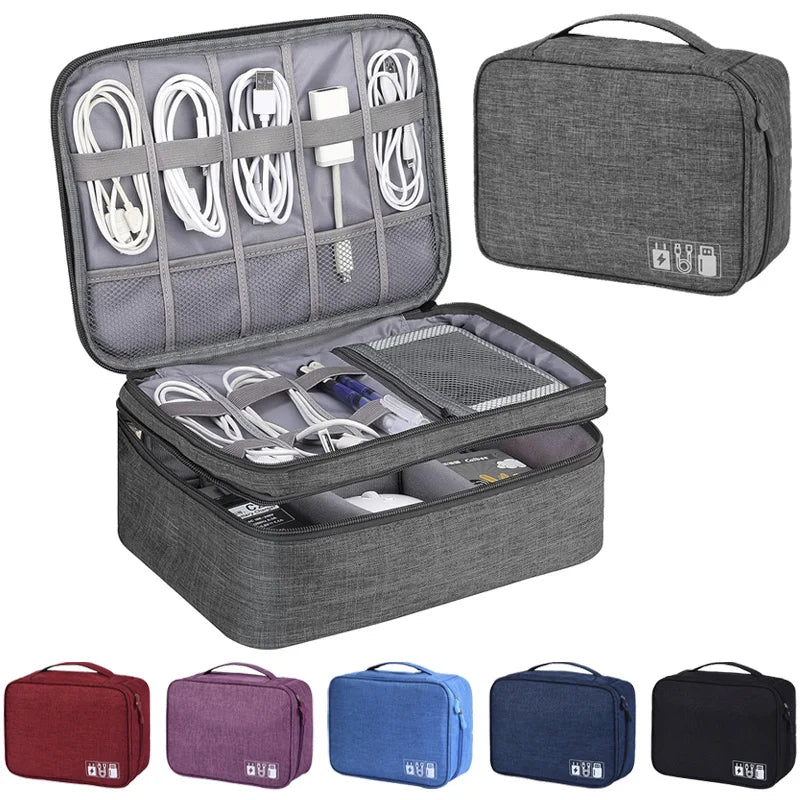 Travel Cable Storage Bag Portable Waterproof Digital Electronics Storage Bag USB Data Cable Charger Plug Storage Bag