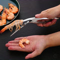 Stainless Steel Shrimp Removal Device - Ergonomic Herringbone Pattern, Easy Shell Removal, Seafood Preparation Gadget in the Kitchen