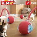 iLMH 1/2 Piece Interactive Cat Ball, Automatic Rolling Ball with Faux Fur Tail, Rechargeable Smart Electric Pet Toy, Pet Toy Imitating Mouse
