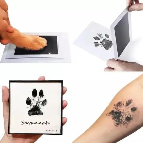 Paw Print Clean Touch Ink Pad Dog or Cat Pet Owner Keepsake DIY Kit for Making Inkless Nose and Paw Print