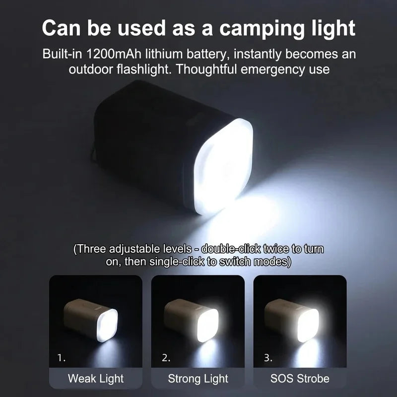 3-in-1 Mini Wireless Electric Air Pump with LED Light, Portable Air Compressor for Inflating and Deflating for Camping, Hiking, Outdoor Activities