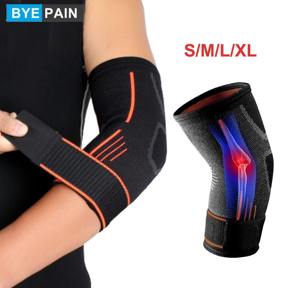 BYEPAIN 1 Piece Fitness Elbow Brace Compression Support Sleeve for Tendonitis Tennis Elbow Golf Treatment - Reduces Joint Pain